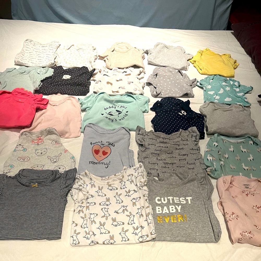 Lot of baby onesies 12month and 18month